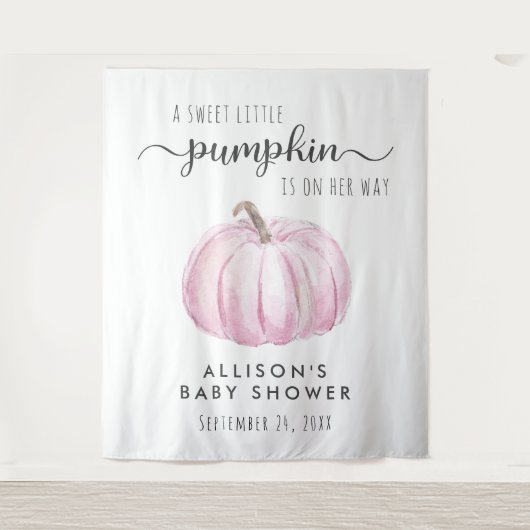 Tenture Bébé Citrouille mignon fille Douche Bienvenue (Devant)