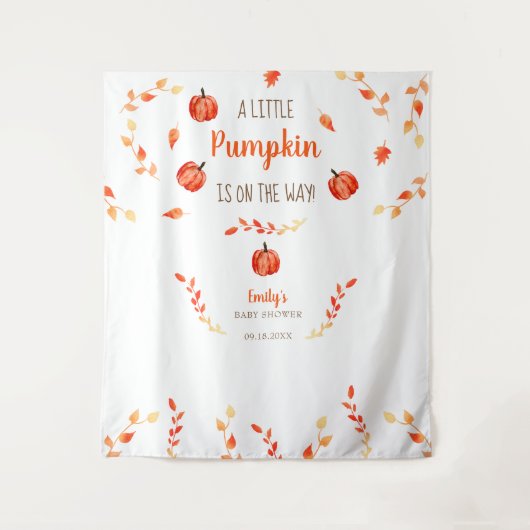 Tenture Bébé d'automne petite citrouille Fête de naissance (Devant)
