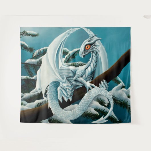 Tenture Bébé Dragon d'hiver blanc (Devant (Horizontal))