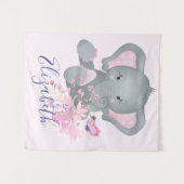 Tenture Bébé éléphant aquarelle mignon  (Devant (Horizontal))