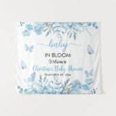 Tenture Bébé en Fleur Baby shower Floral Bleu Contexte (Devant (Horizontal))
