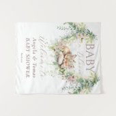 Tenture Bébé en Fleur Bois Floral Bébé Fille Douche (Devant (Horizontal))