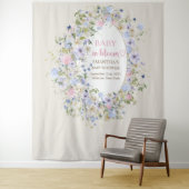 Tenture Bébé en fleur rose violet bleu Fleur sauvage (En situation)