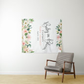 Tenture Bébé en fleurs Baby Shower Rose Fleurs (En situation (horizontale))