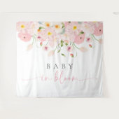 Tenture Bébé en fleurs Fête de naissance bébé fille rose (Devant (Horizontal))