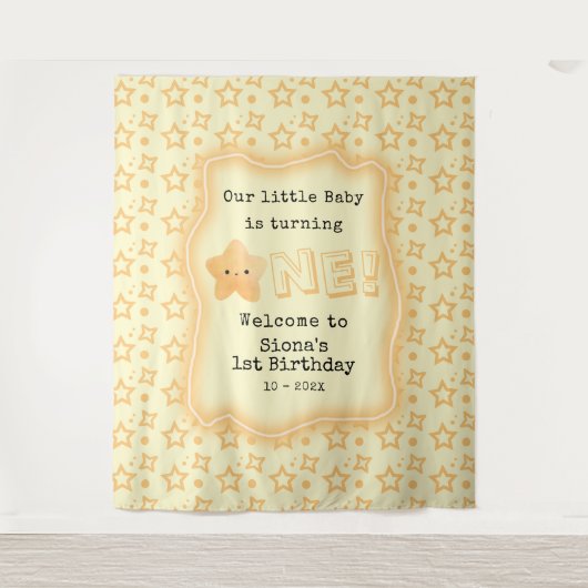 Tenture Bébé Fait Son Premier Anniversaire Décor de Fond É (Devant)