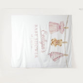 Tenture Bébé Fille Clothesline Baby shower Photo fond (Devant (Horizontal))