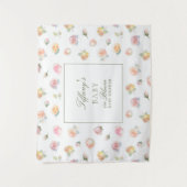 Tenture Bébé Fille Élégante Aquarelle en Fleurs Baby Showe (Devant)