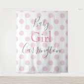 Tenture Bébé fille rose Polkadot Baby shower Script (Devant)