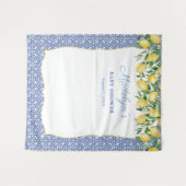 Tenture Bébé garçon Shower Photo Dropcloth Citrons Bleu Cl (Devant (Horizontal))
