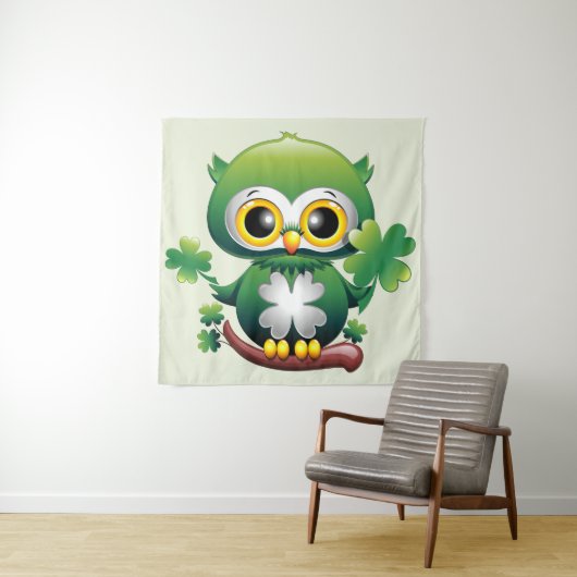 Tenture Bébé Hibou Mignon St Patrick Dessin Animé (En situation)