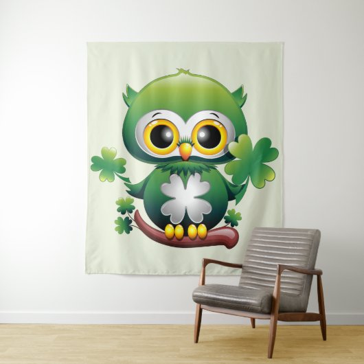 Tenture Bébé Hibou Mignon St Patrick Dessin Animé (En situation)