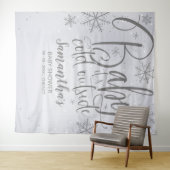 Tenture Bébé Il fait froid dehors Baby shower Argent fond (En situation (horizontale))