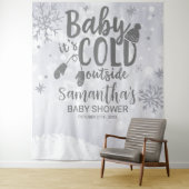 Tenture Bébé Il fait froid dehors Baby shower d'hiver Cont (En situation)