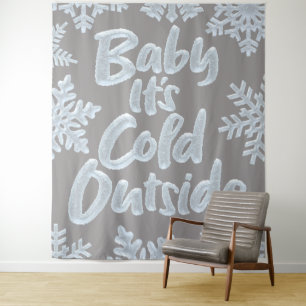 Tenture Bébé Il fait froid dehors Élégant Noël gris