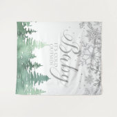 Tenture Bébé il fait froid dehors Flocons de neige et arbr (Devant (Horizontal))