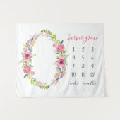 Tenture Bébé Jardin de Printemps Nom Mensuel Jalons Photo (Devant (Horizontal))