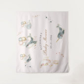 Tenture bébé licorne ballons étoiles shower (Devant)