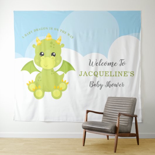 Tenture Bébé Licorne Garçon Dragon Shower (En situation (horizontale))