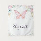 Tenture Bébé papillon et floral pastel (Devant)