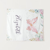 Tenture Bébé papillon et floral pastel (Devant (Horizontal))