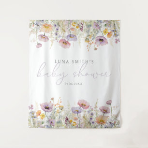 Tenture Bébé pourpre En Fleur Baby shower Floral Arrière-p