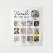 Tenture Bébé première année 12 mois collage photo moderne (Devant)