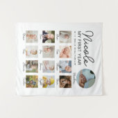 Tenture Bébé Première année 12 mois Photo Collage Moderne (Devant (Horizontal))