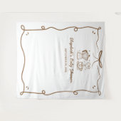 Tenture Bébé prépare un café Baby Shower (Devant (Horizontal))