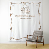 Tenture Bébé prépare un café Baby Shower (En situation)