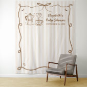 Tenture Bébé prépare un café Baby Shower (En situation)