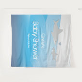 Tenture Bébé requin Baby Shower (Devant (Horizontal))