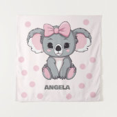 Tenture Bébé rose Koala Ours (Devant)