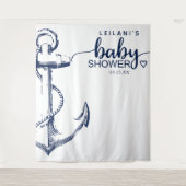 Tenture Bébé Shower d'Ancre Naútic Blanc (Devant)