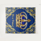 Tenture Bébé Shower Extra Large Royal Bleu Or Prince (Devant (Horizontal))