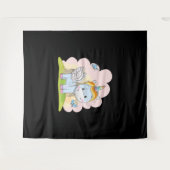 Tenture Bébé Unicorne Papillon Barrière Aquarelle (Devant (Horizontal))