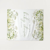 Tenture Bébé Vert En Fleur Baby shower Floral Arrière-plan (Devant (Horizontal))