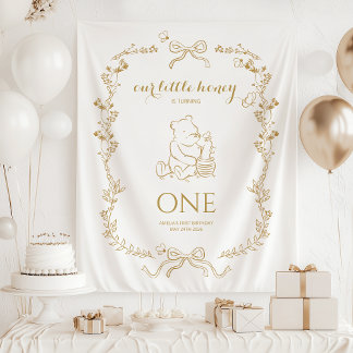 Tenture Bee First Birthday Banner Our Little Hunny
