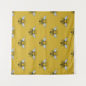 Tenture Bee Haven : Motif jaune Vintage (Devant (Horizontal))