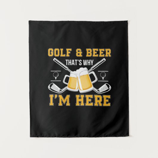 Tenture Beer Drinker Golf And Beer Birthday (Devant)