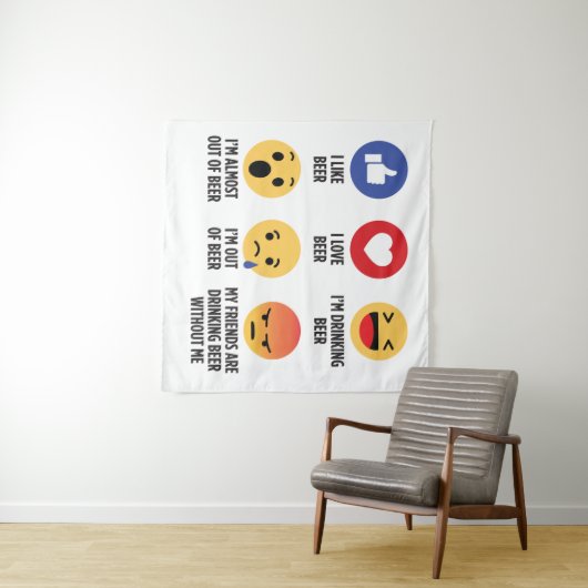 Tenture Beer Emojis (En situation (horizontale))