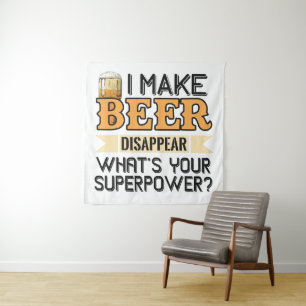 Tenture Beer Superpower nom et couleur personnalisés
