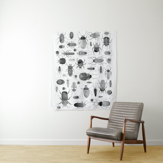 Tenture Beetle noir et blanc (En situation)