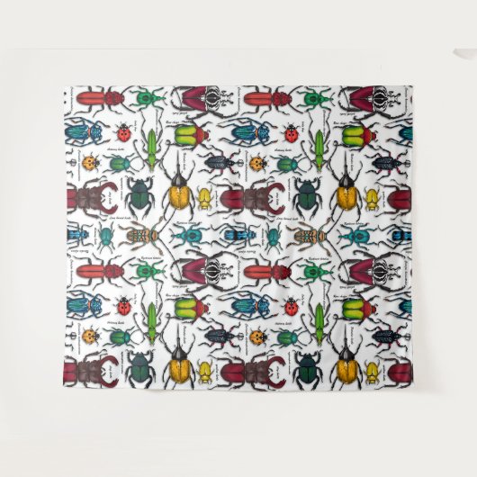 Tenture Beetons sur blanc (Devant (Horizontal))