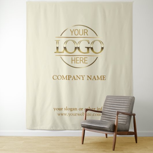 Tenture Beige Custom Business Logo Trade Show Backdrop (En situation)
