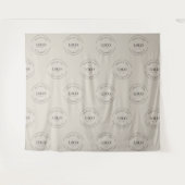 Tenture Beige Custom white Logo step and repeat backdrop (Devant (Horizontal))