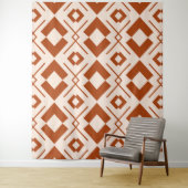 Tenture Beige scandinave et orange brûlé géométrique (En situation)
