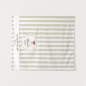 Tenture Beige Stripes Logo Table Pop Up Shop Vendor Runner (Devant (Horizontal))