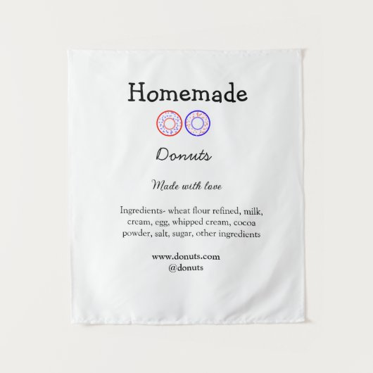 Tenture beignets faits maison avec amour ajouter site de t (Devant)