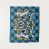 Tenture Bell Clan Badge & Unicorns avec Tartan (Devant)